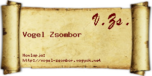 Vogel Zsombor névjegykártya